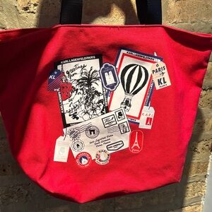 Karl Lagerfeld Vibrant Red Graphic Tote